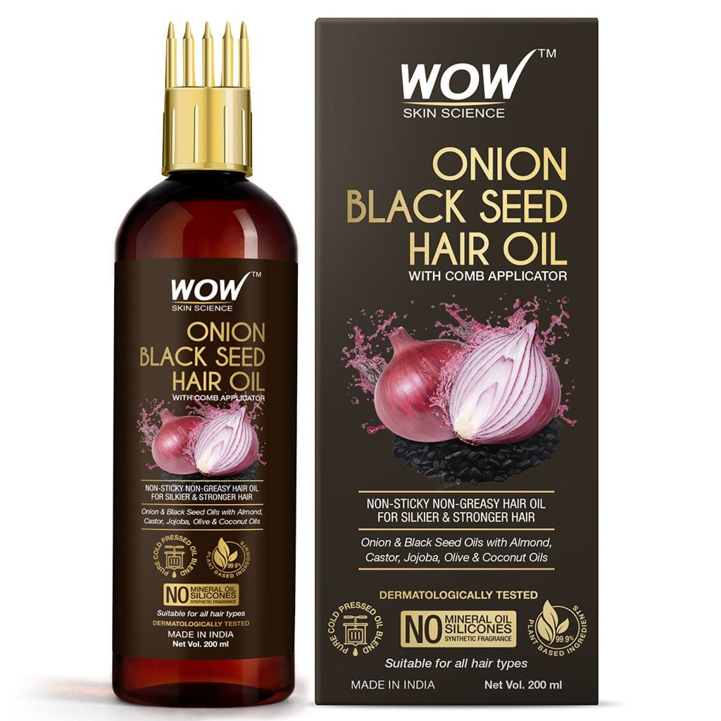 Onion Hair Oil With Black Seed Oil Extracts Helps Control Hair Fall